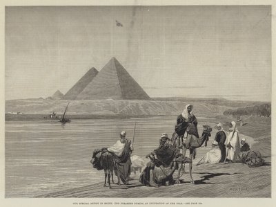 Our Special Artist in Egypt, the Pyramids during an Inundation of the Nile by Charles Auguste Loye